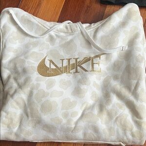 Nike Cream and Gold Patterned Hoodie